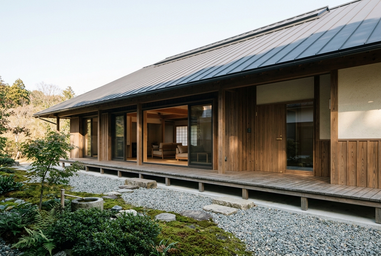 陽だまりの平屋の外観